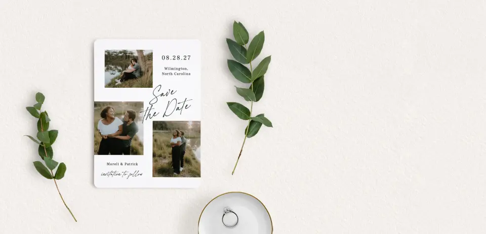 Save the Date Card with Optional Guest Addressing Service