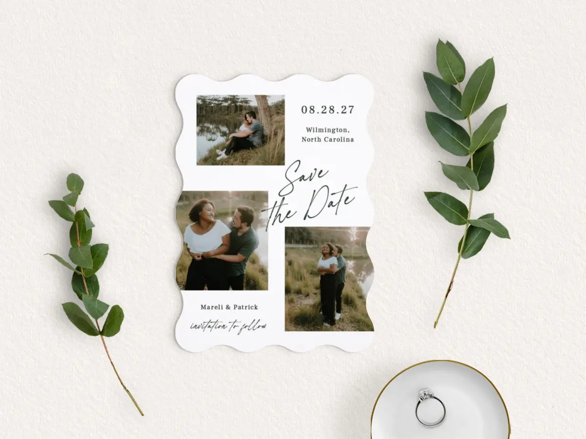 Save the Date Card with Optional Guest Addressing Service