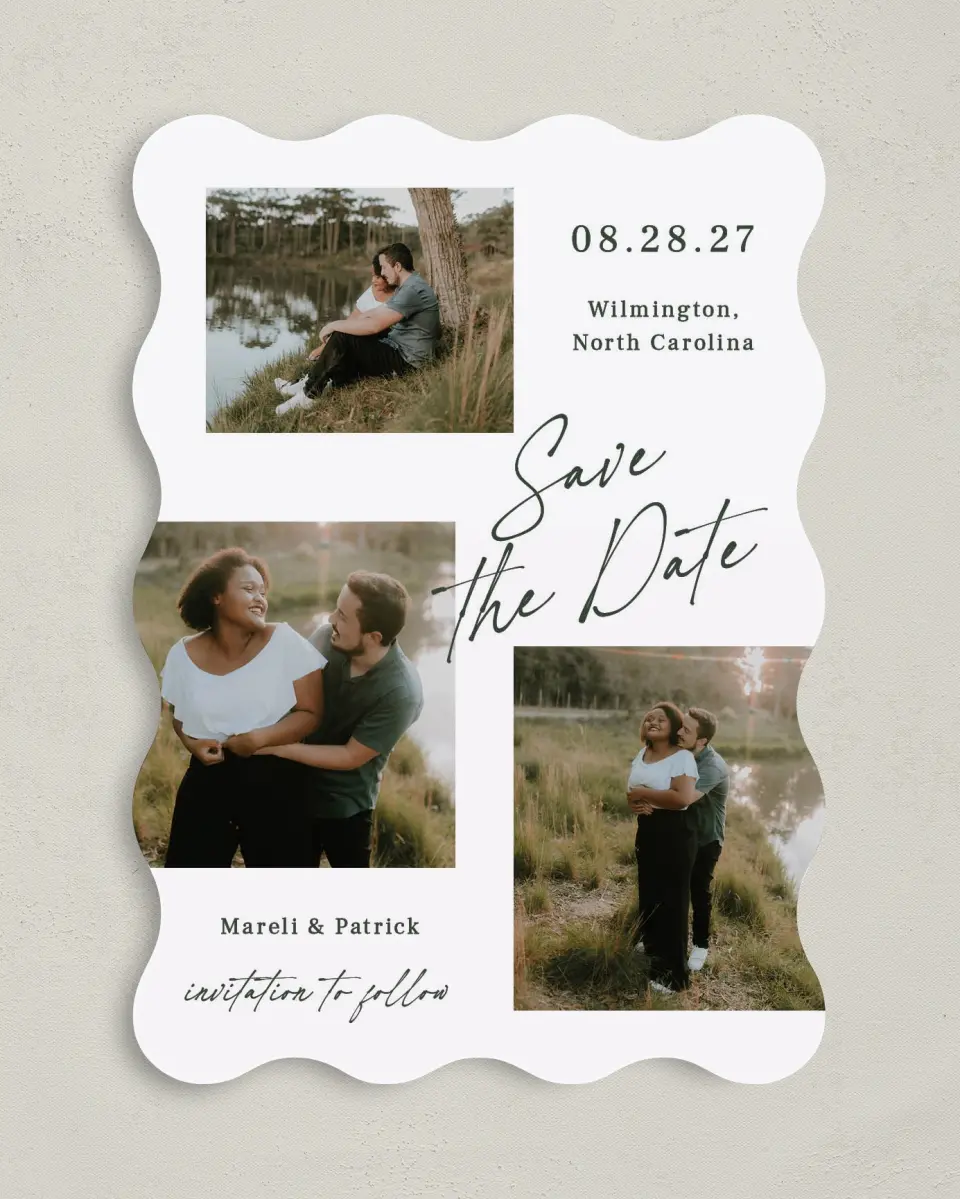 This is a 5" x 7" Save the Date Card called Forever & Always Yours printed in full color on Premium Smooth paper