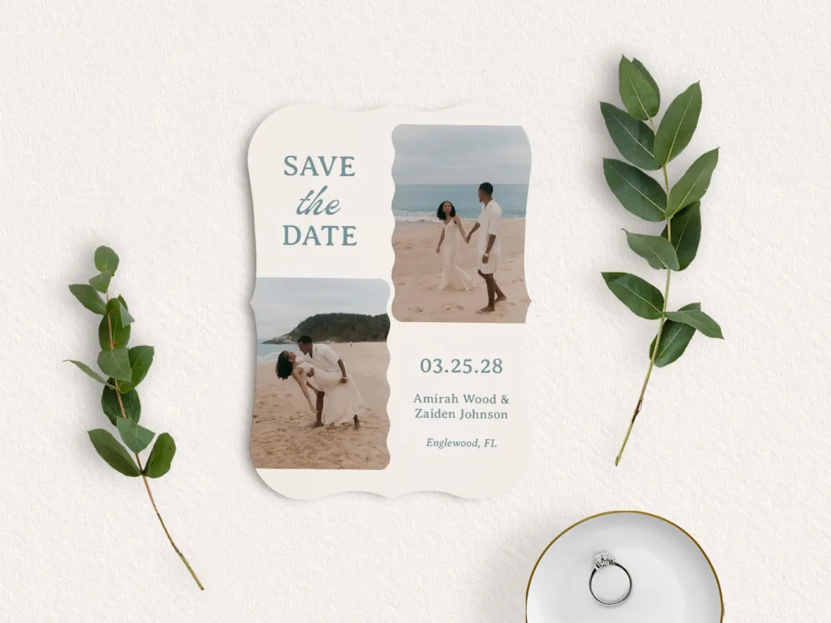 Save the Date Card with Optional Guest Addressing Service