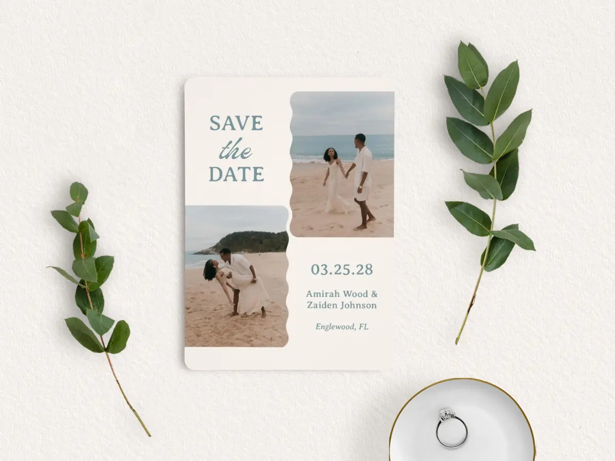 Save the Date Card with Optional Guest Addressing Service