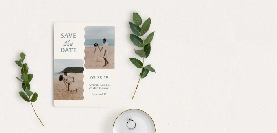 Save the Date Card with Optional Guest Addressing Service