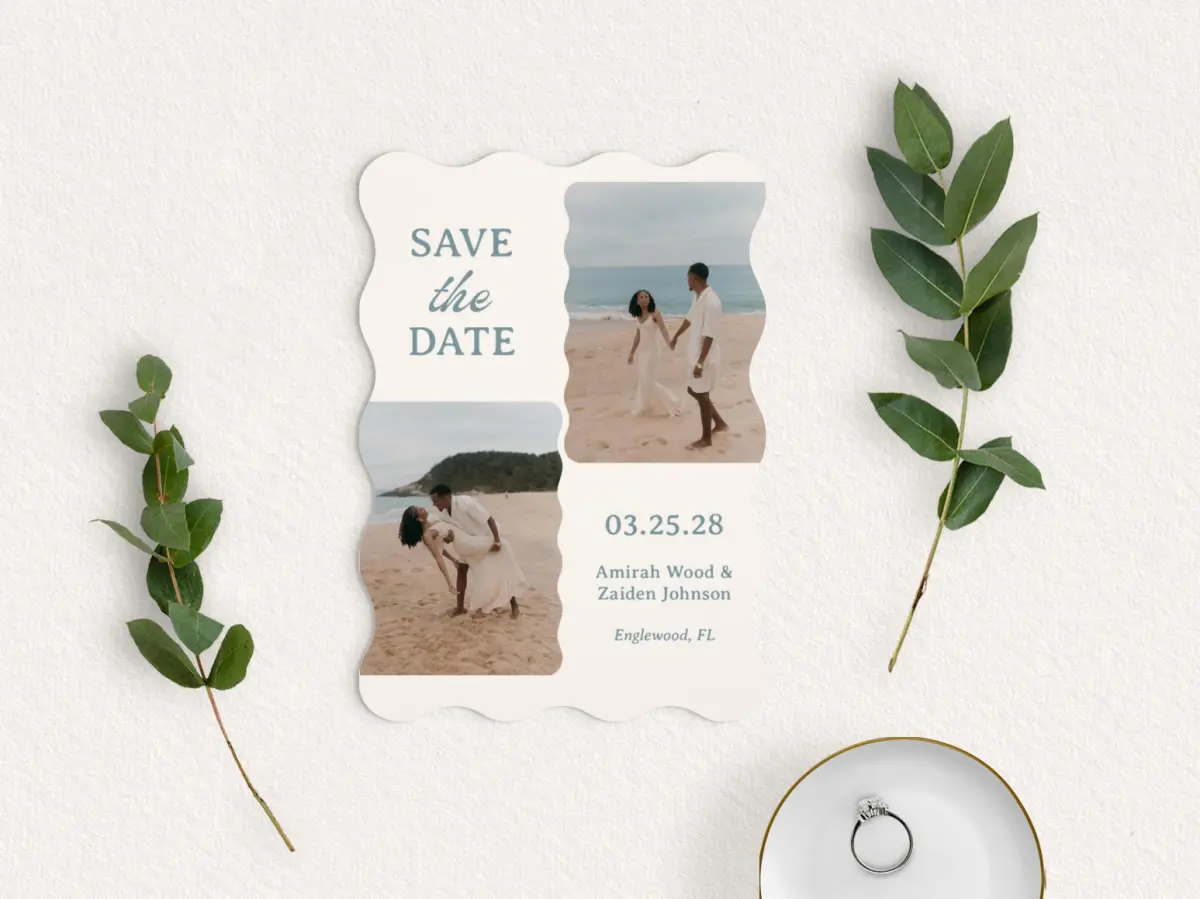 Save the Date Card with Optional Guest Addressing Service