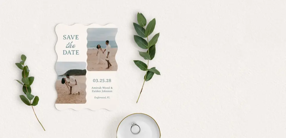 Save the Date Card with Optional Guest Addressing Service