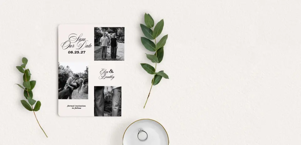 Save the Date Card with Optional Guest Addressing Service