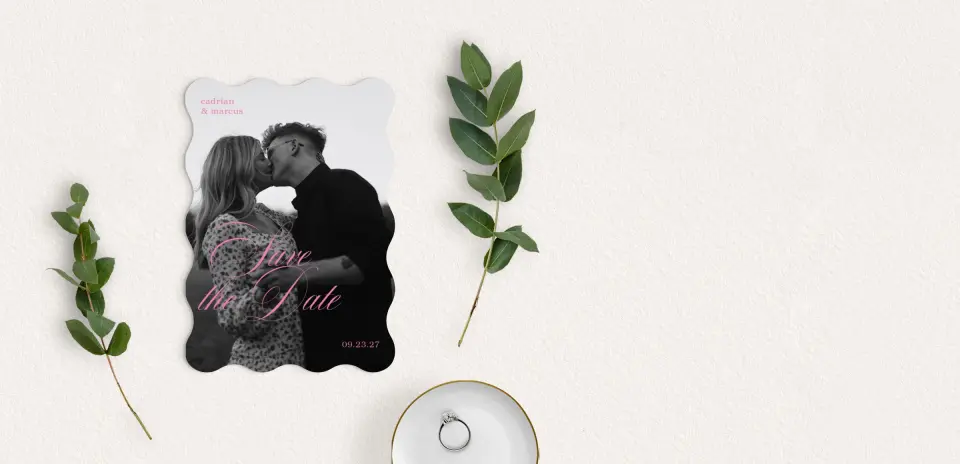 Save the Date Card with Optional Guest Addressing Service
