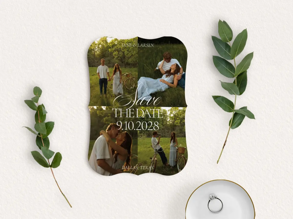 Save the Date Card with Optional Guest Addressing Service