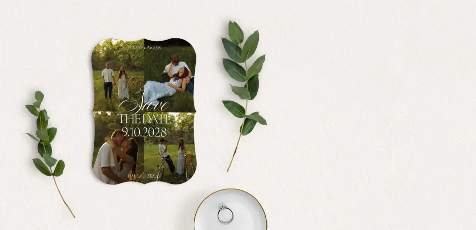 Save the Date Card with Optional Guest Addressing Service