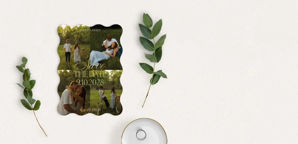 Save the Date Card with Optional Guest Addressing Service