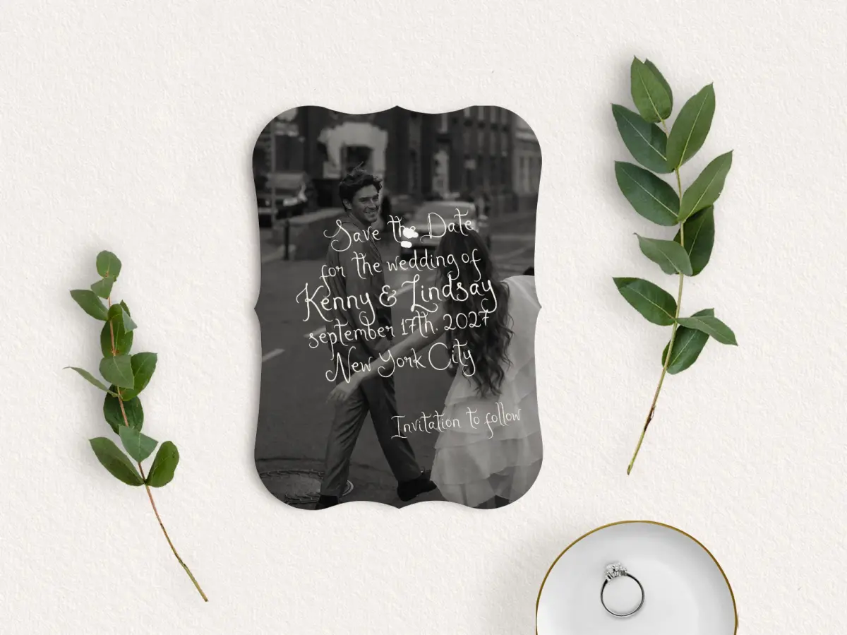 Save the Date Card with Optional Guest Addressing Service