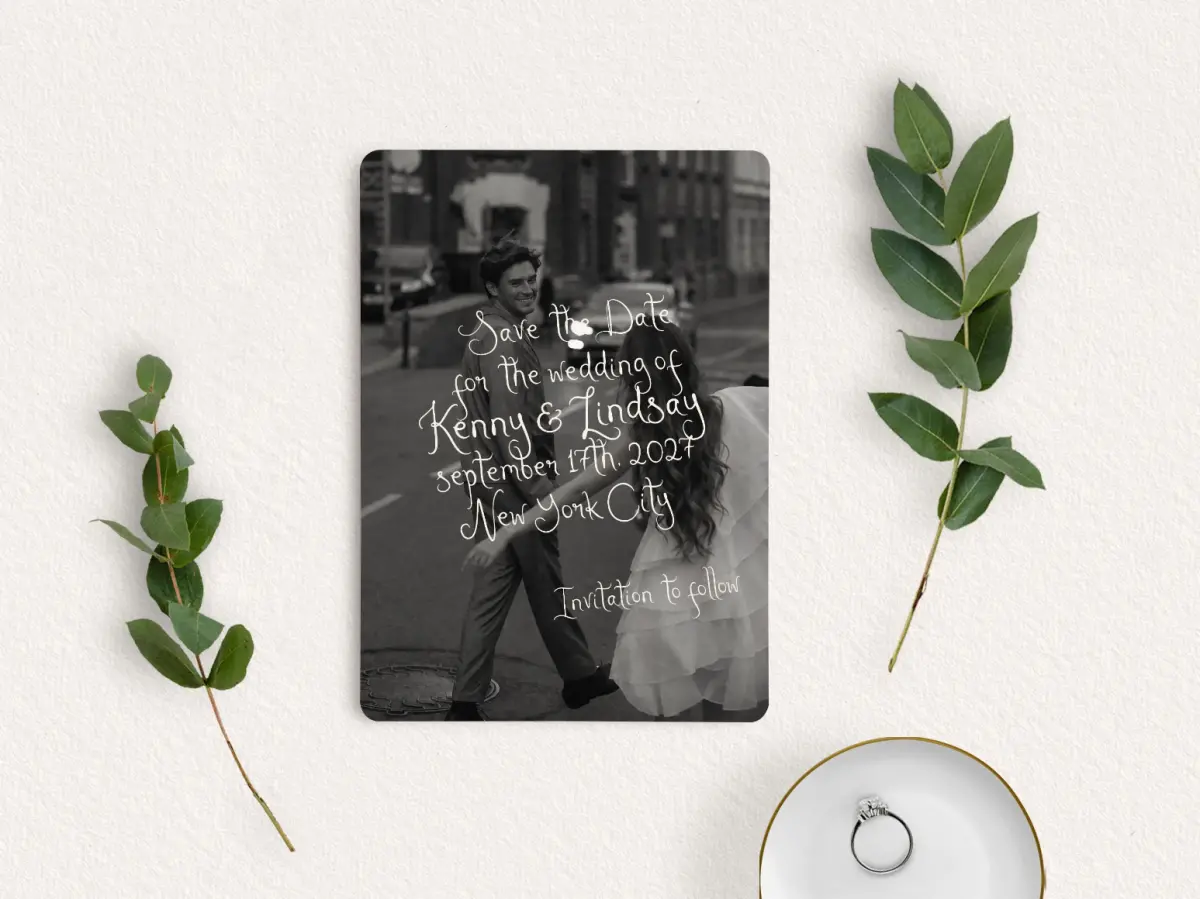 Save the Date Card with Optional Guest Addressing Service