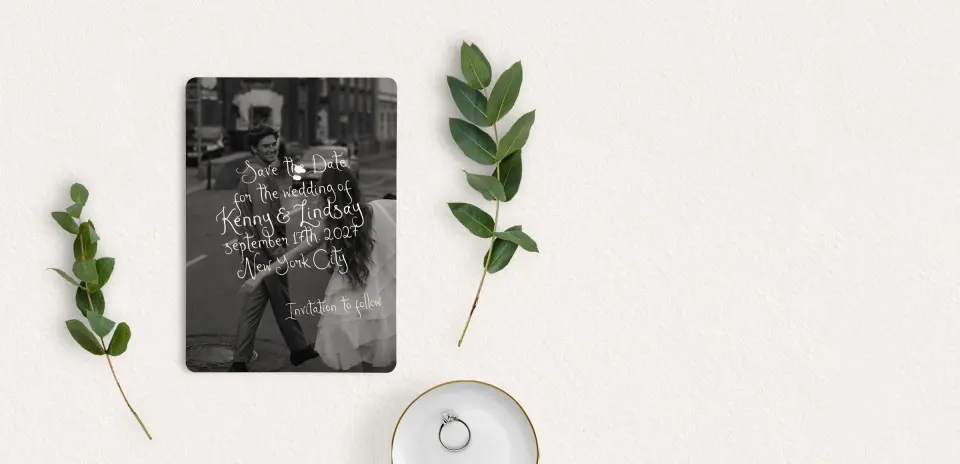 Save the Date Card with Optional Guest Addressing Service