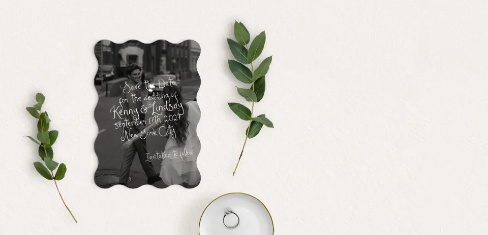 Save the Date Card with Optional Guest Addressing Service