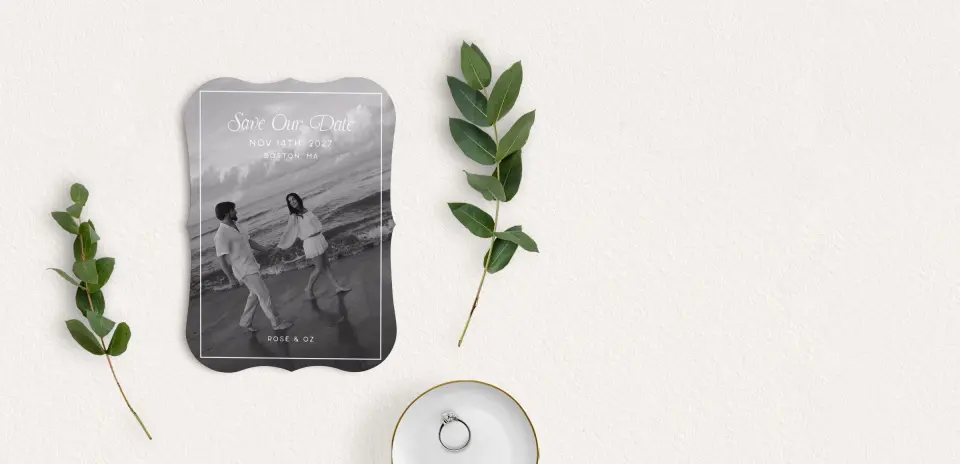 Save the Date Card with Optional Guest Addressing Service