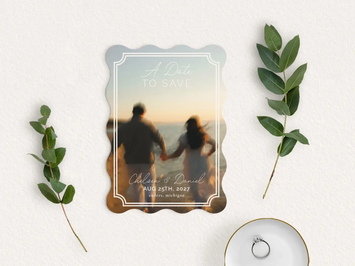Save the Date Card with Optional Guest Addressing Service