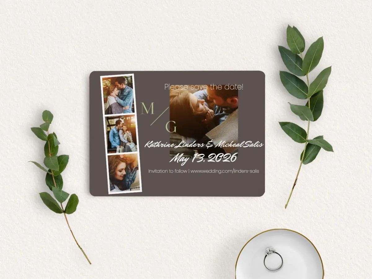 Save the Date Card with Optional Guest Addressing Service