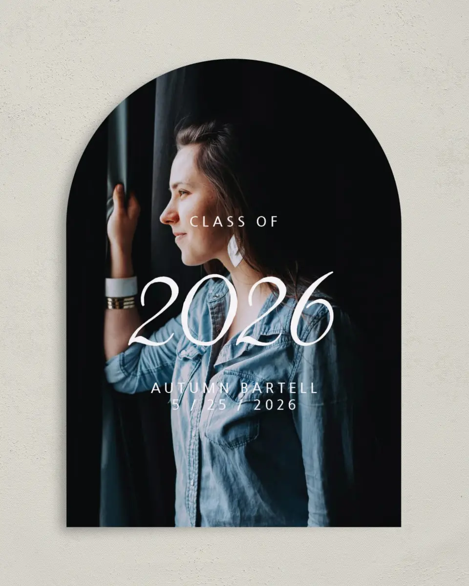 This is a 5" x 7" Graduation Announcement Card called Go The Distance printed in full color on Premium Smooth paper