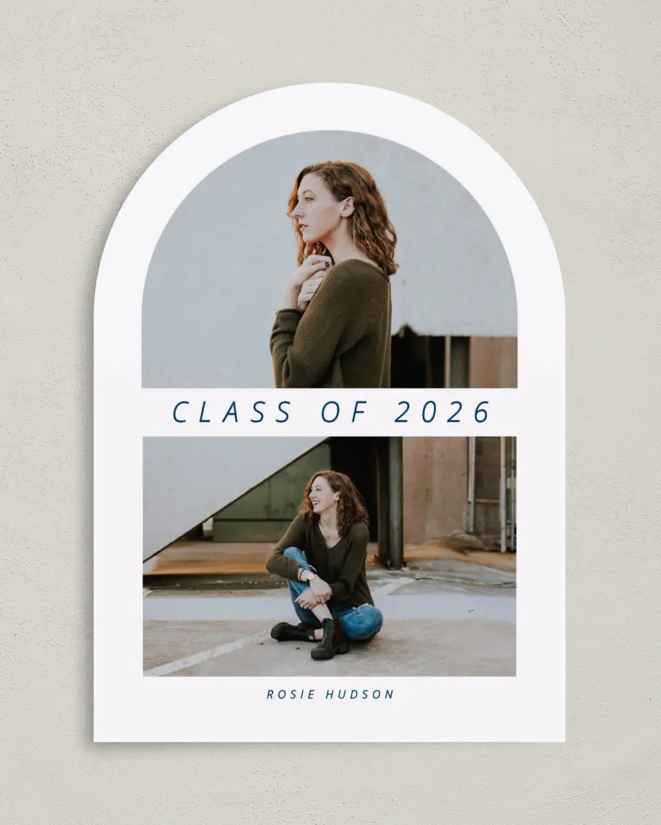 This is a 5" x 7" Graduation Announcement Card called A Dream Fulfilled printed in full color on Premium Smooth paper