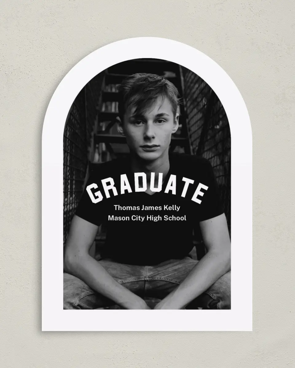 This is a 5" x 7" Graduation Announcement Card called Class Congrats printed in full color on Premium Smooth paper