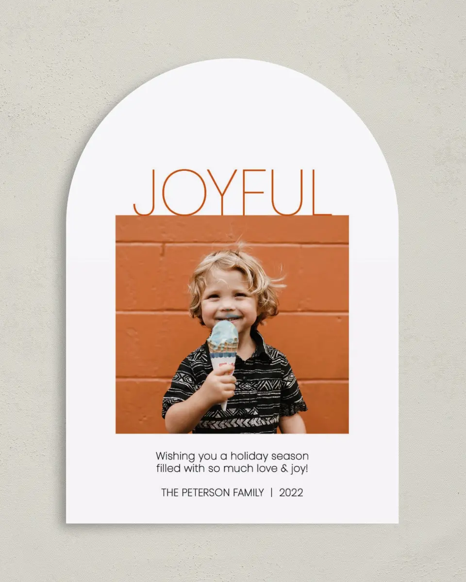 This is a 5" x 7" Christmas Card called Joyful Season printed in full color on Premium Smooth paper
