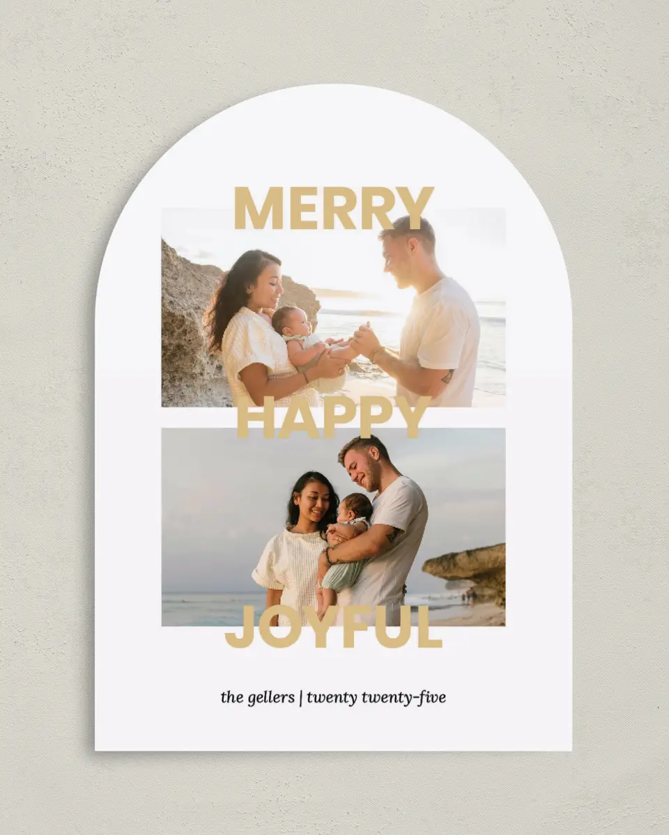 This is a 5" x 7" Christmas Card called Happy Times printed in full color on Premium Smooth paper