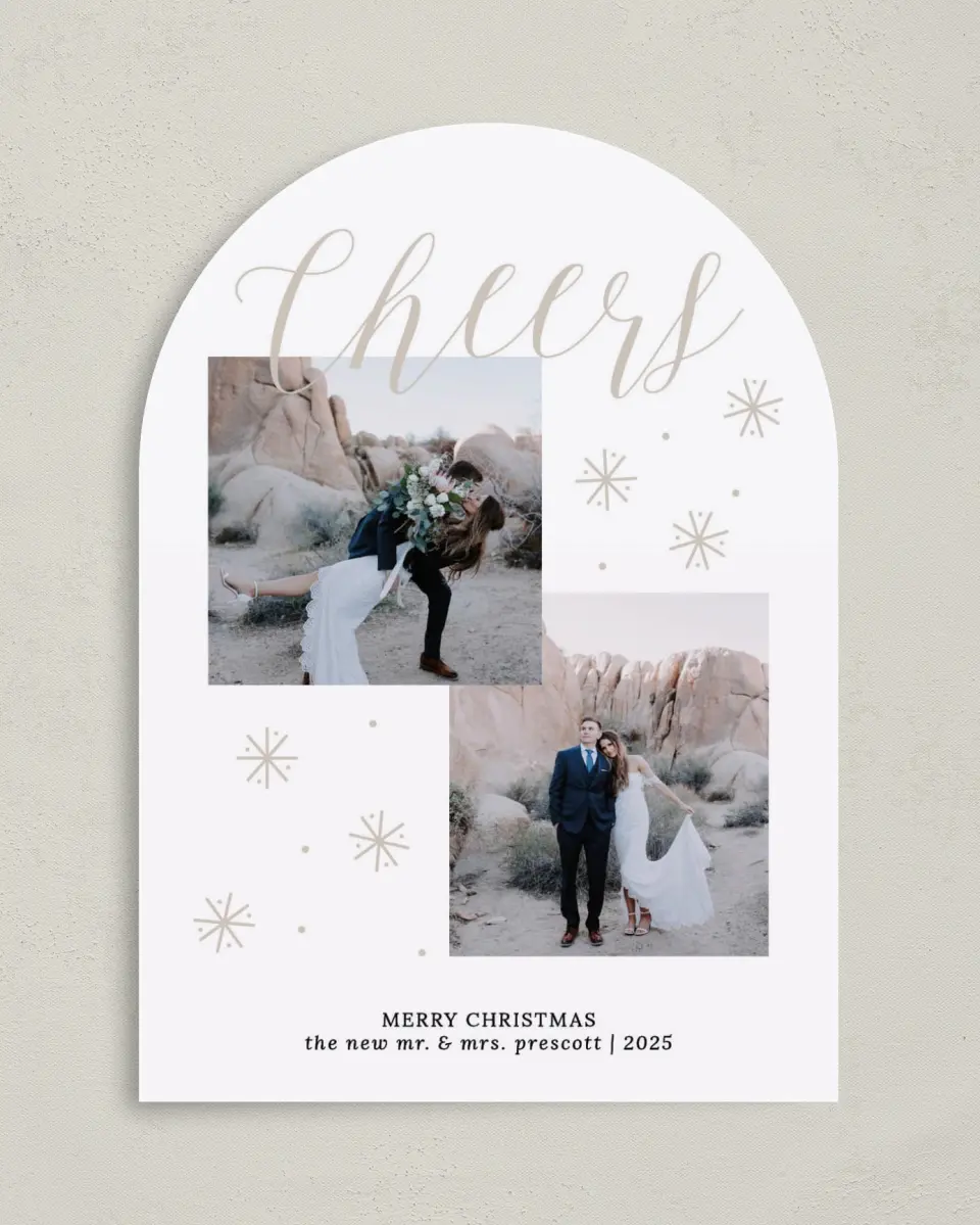 This is a 5" x 7" Christmas Card called Marry Cheers printed in full color on Premium Smooth paper