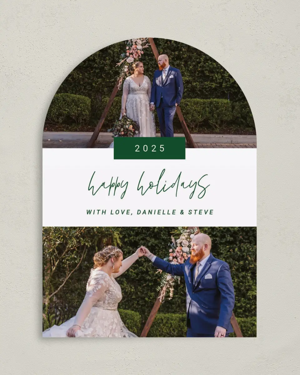This is a 5" x 7" Christmas Card called Beautiful Holidays printed in full color on Premium Smooth paper