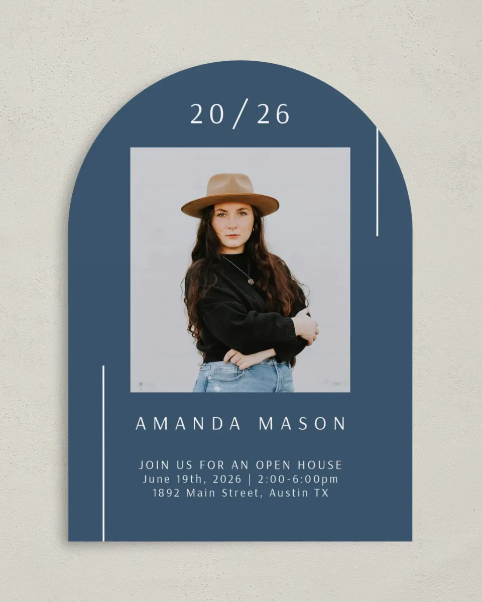 This is a 5" x 7" Graduation Announcement Card called Focused Student printed in full color on Premium Smooth paper