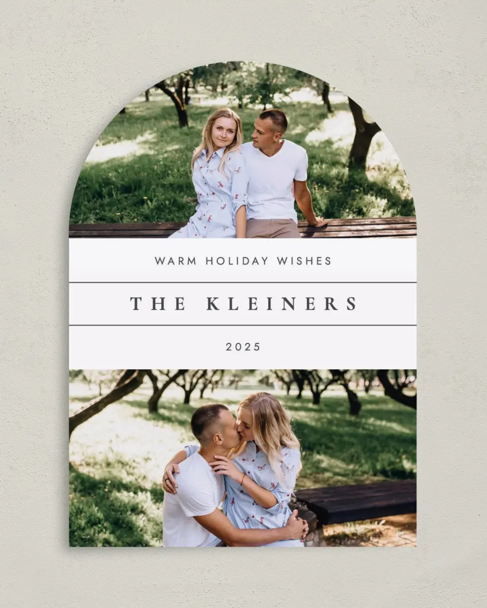 This is a 5" x 7" Christmas Card called Honest Wishes printed in full color on Premium Smooth paper
