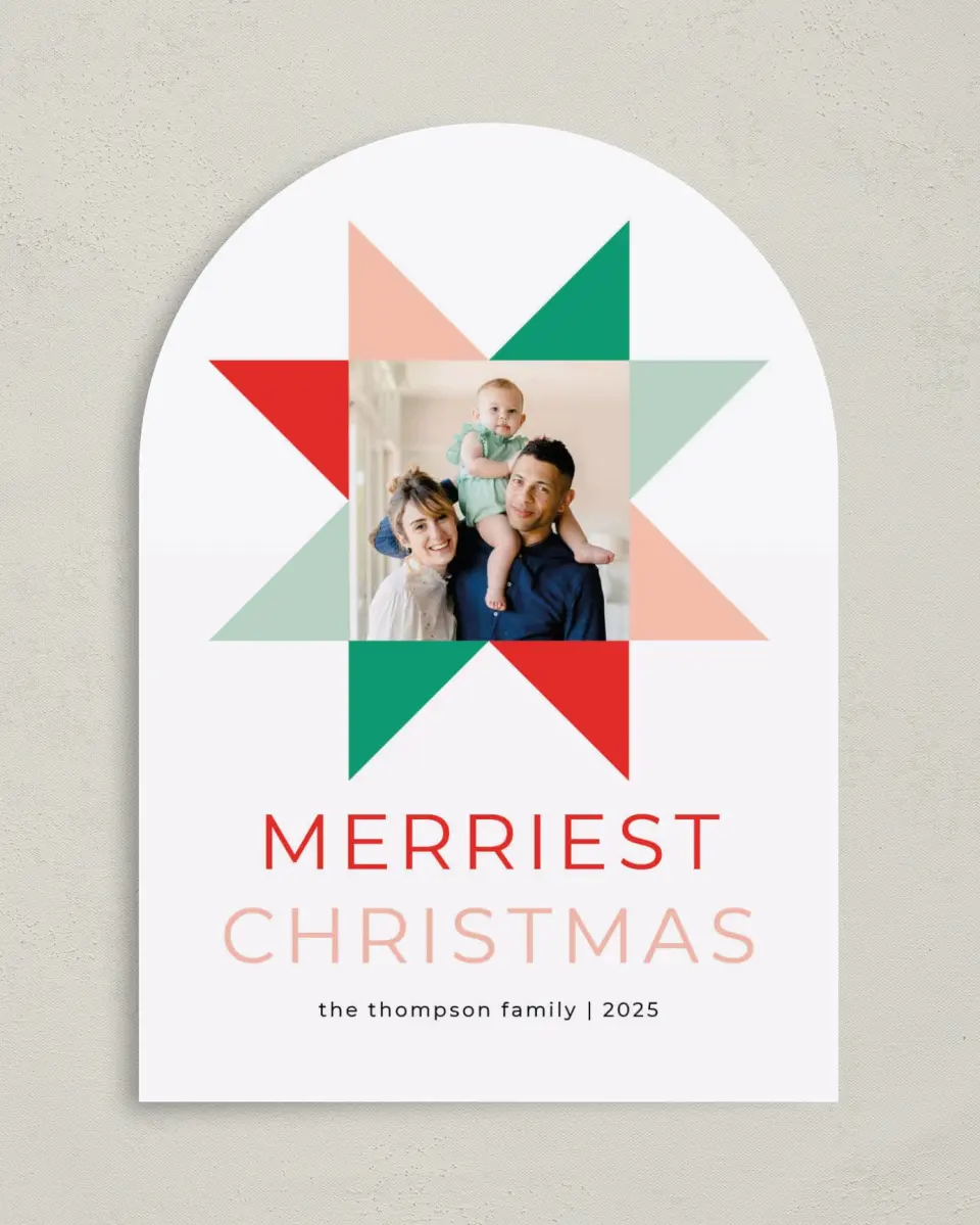 This is a 5" x 7" Christmas Card called Merry Merry printed in full color on Premium Smooth paper