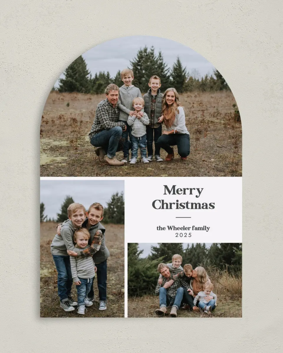 This is a 5" x 7" Christmas Card called Seasonal Snapshots printed in full color on Premium Smooth paper