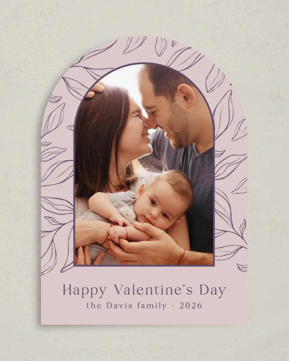 This is a 5" x 7" Valentine's Day Card called Beloved Branches printed in full color on Premium Smooth paper