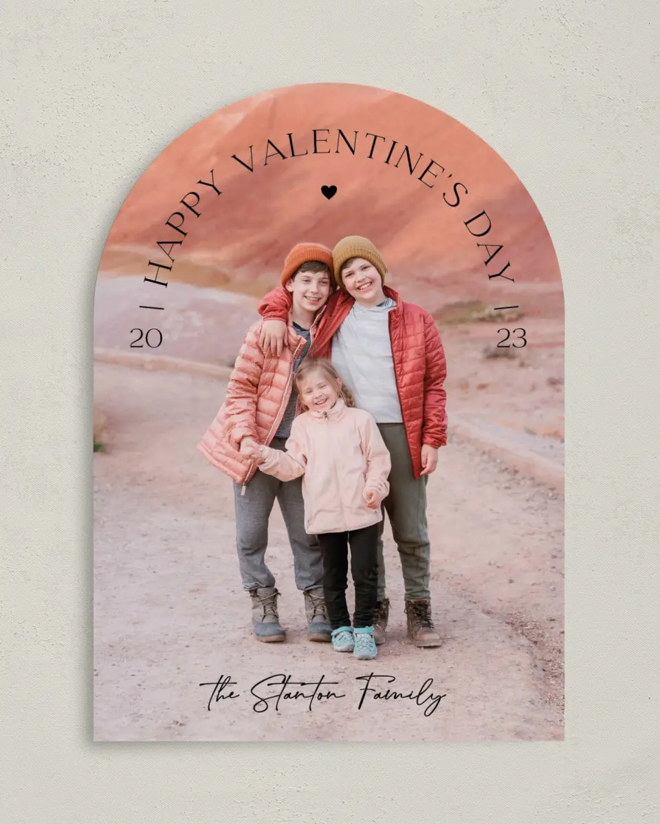 This is a 5" x 7" Valentine's Day Card called Arched Admiration printed in full color on Premium Smooth paper