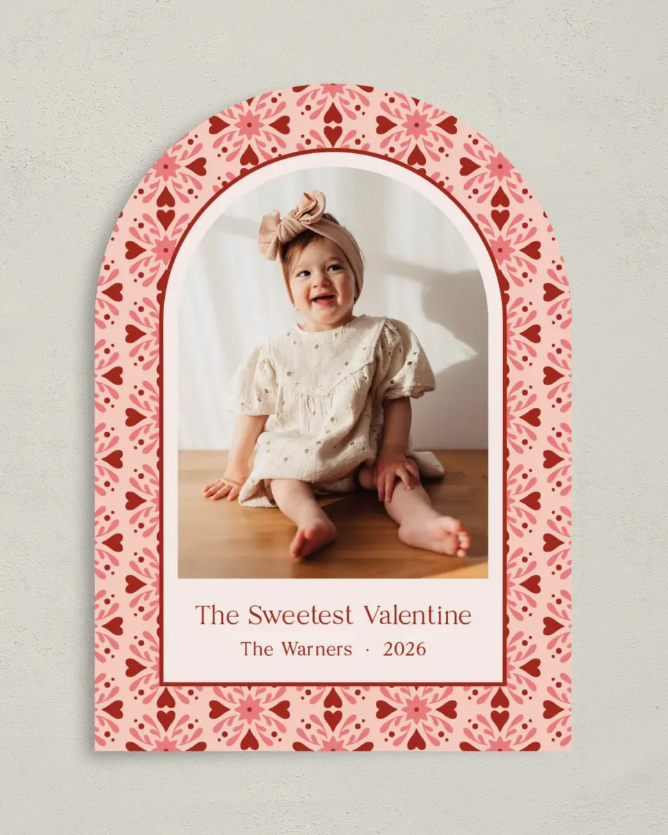 This is a 5" x 7" Valentine's Day Card called Sweetest Valentine printed in full color on Premium Smooth paper