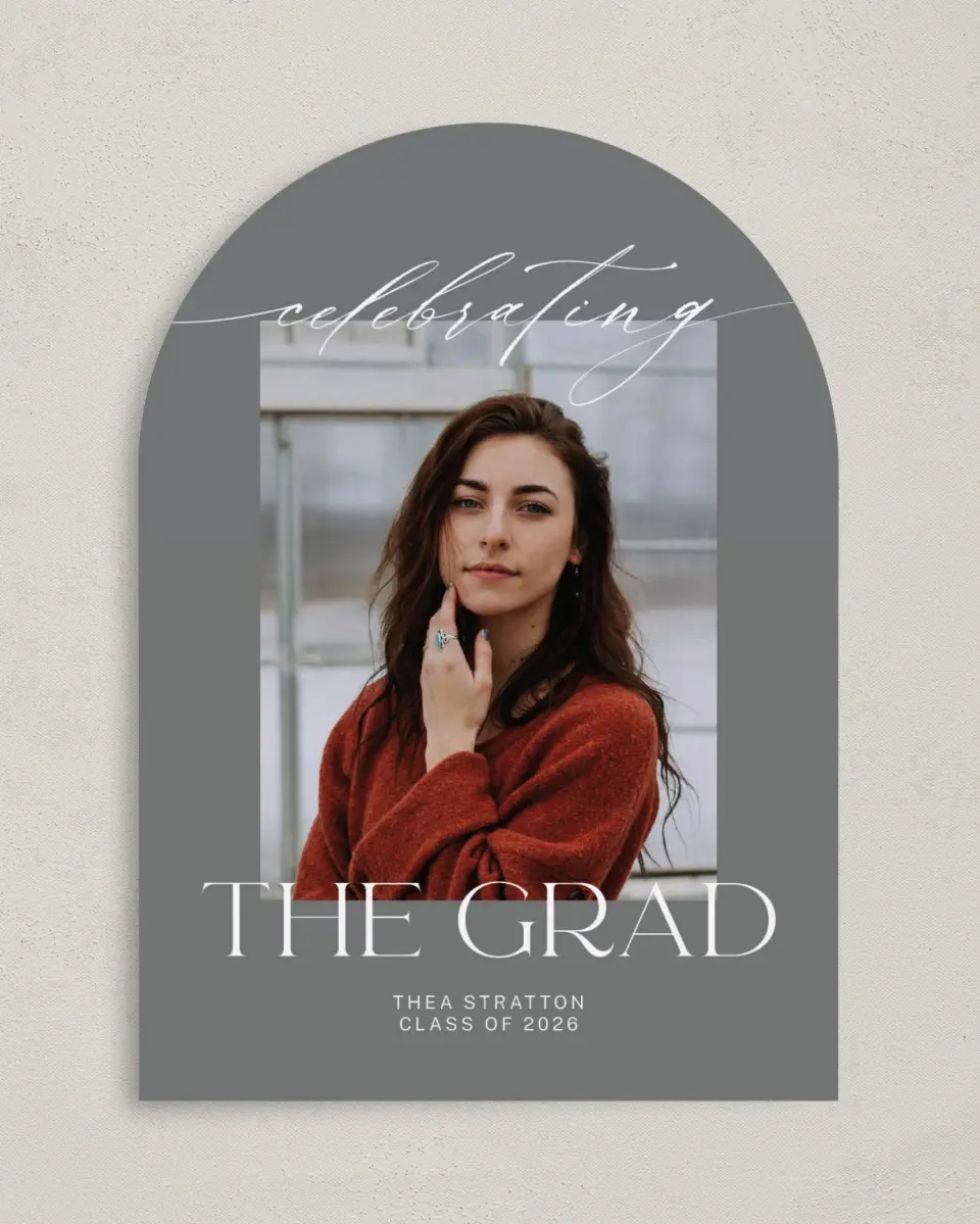 This is a 5" x 7" Graduation Announcement Card called Cool Celebration printed in full color on Premium Smooth paper