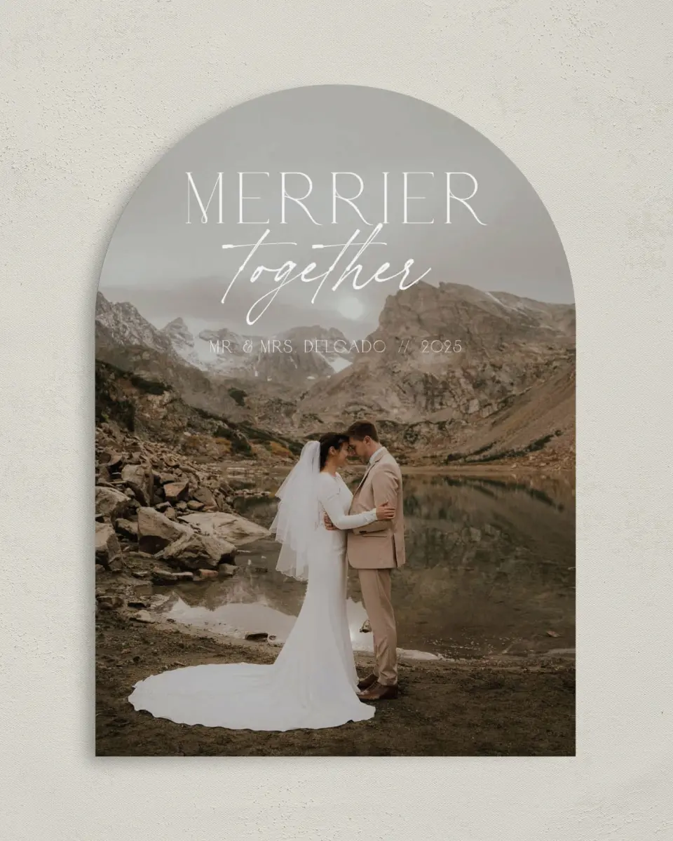 This is a 5" x 7" Christmas Card called Together Tidings printed in full color on Premium Smooth paper
