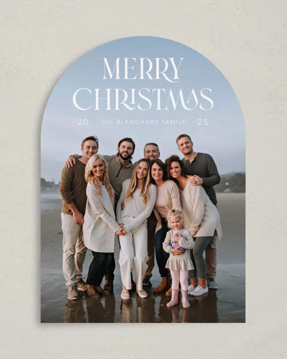 This is a 5" x 7" Christmas Card called Contemporary Christmas printed in full color on Premium Smooth paper