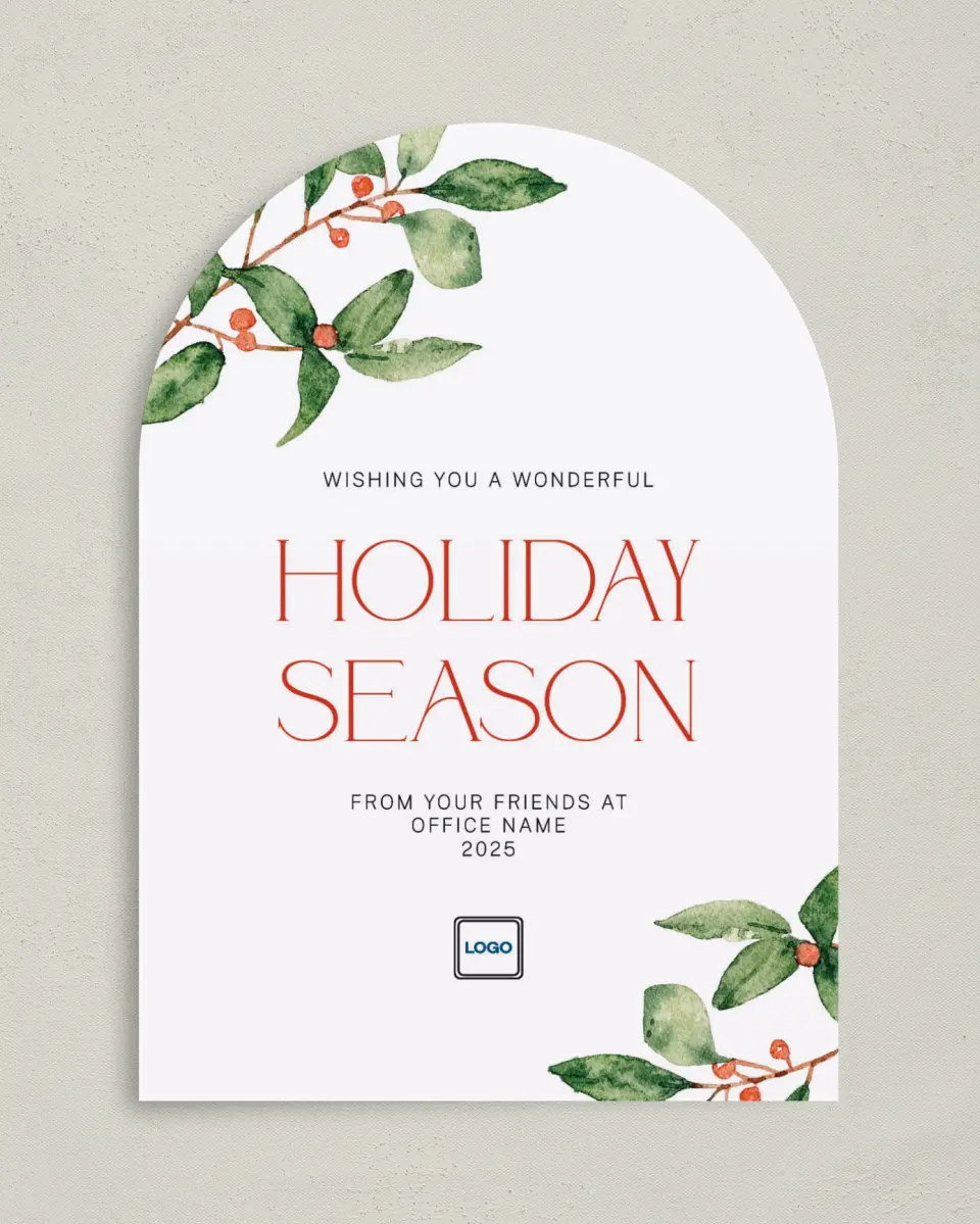 This is a 5" x 7" Christmas Card called Pretty Cheer printed in full color on Premium Smooth paper