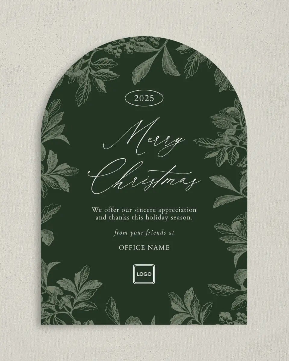 This is a 5" x 7" Christmas Card called Sophisticated Christmas printed in full color on Premium Smooth paper