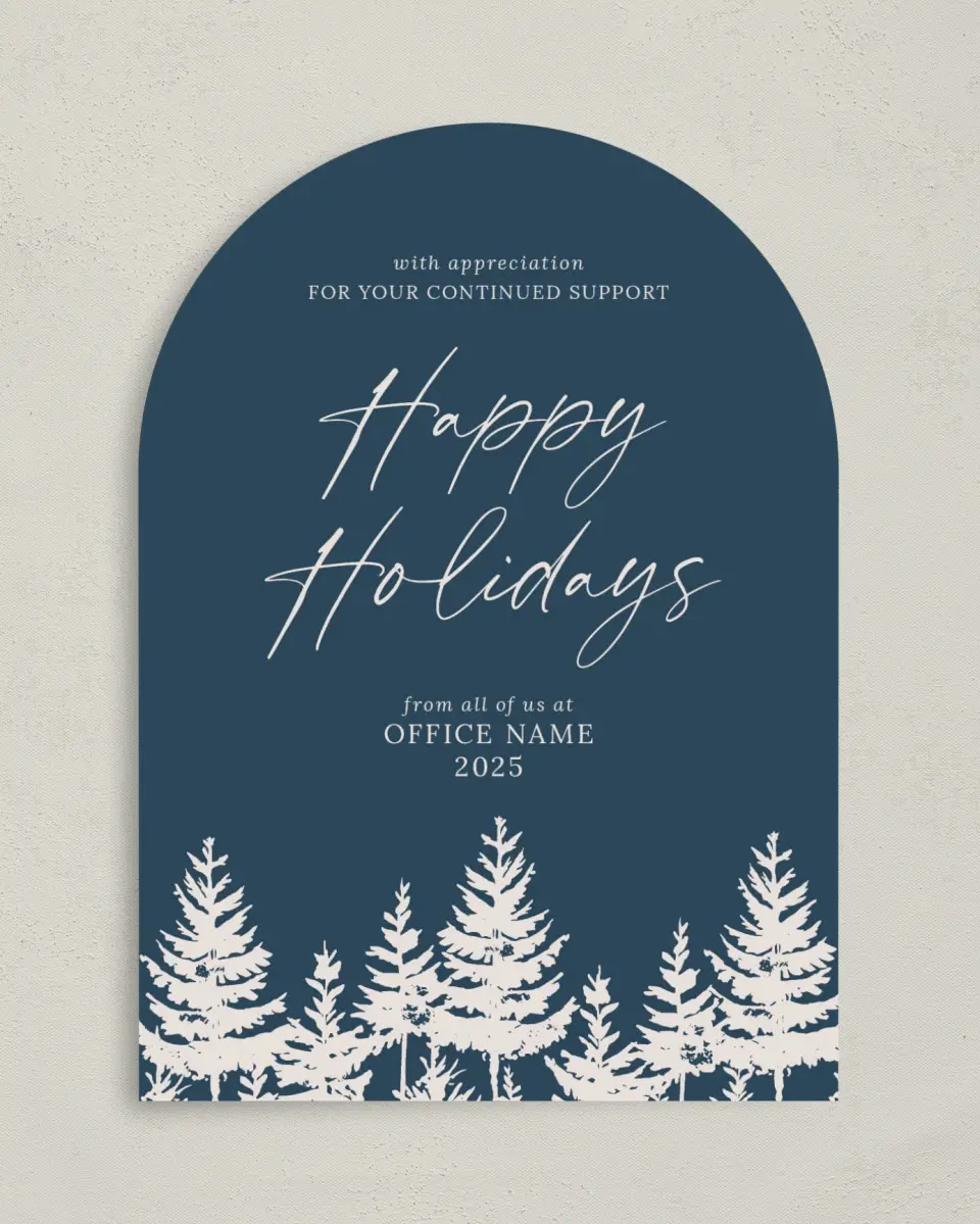 This is a 5" x 7" Christmas Card called Silhouette Solstice printed in full color on Premium Smooth paper
