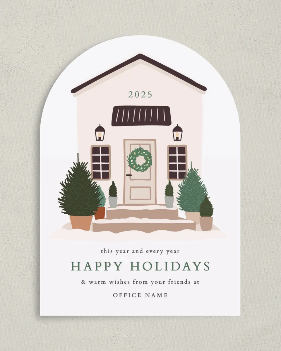 This is a 5" x 7" Christmas Card called Home for Christmas printed in full color on Premium Smooth paper