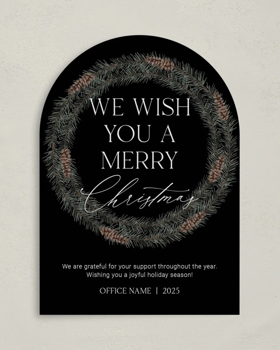 This is a 5" x 7" Christmas Card called Wishful Christmas printed in full color on Premium Smooth paper
