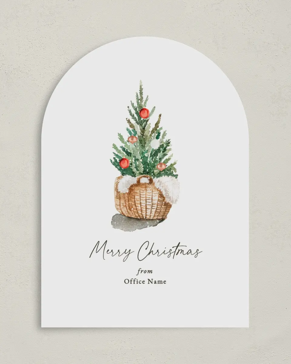 This is a 5" x 7" Christmas Card called Minimal Tree printed in full color on Premium Smooth paper