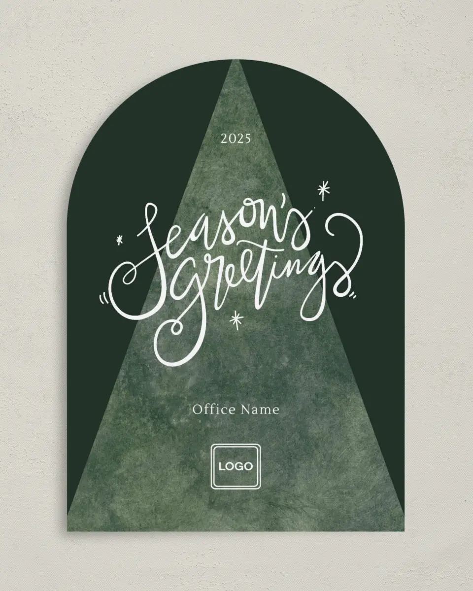 This is a 5" x 7" Christmas Card called Textured Tree printed in full color on Premium Smooth paper