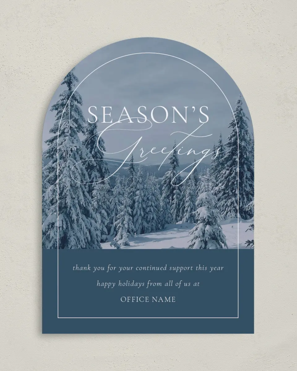 This is a 5" x 7" Christmas Card called Winter Greetings printed in full color on Premium Smooth paper