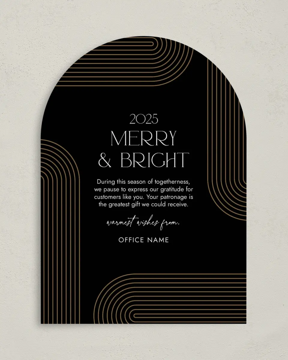 This is a 5" x 7" Christmas Card called Corporate Christmas printed in full color on Premium Smooth paper