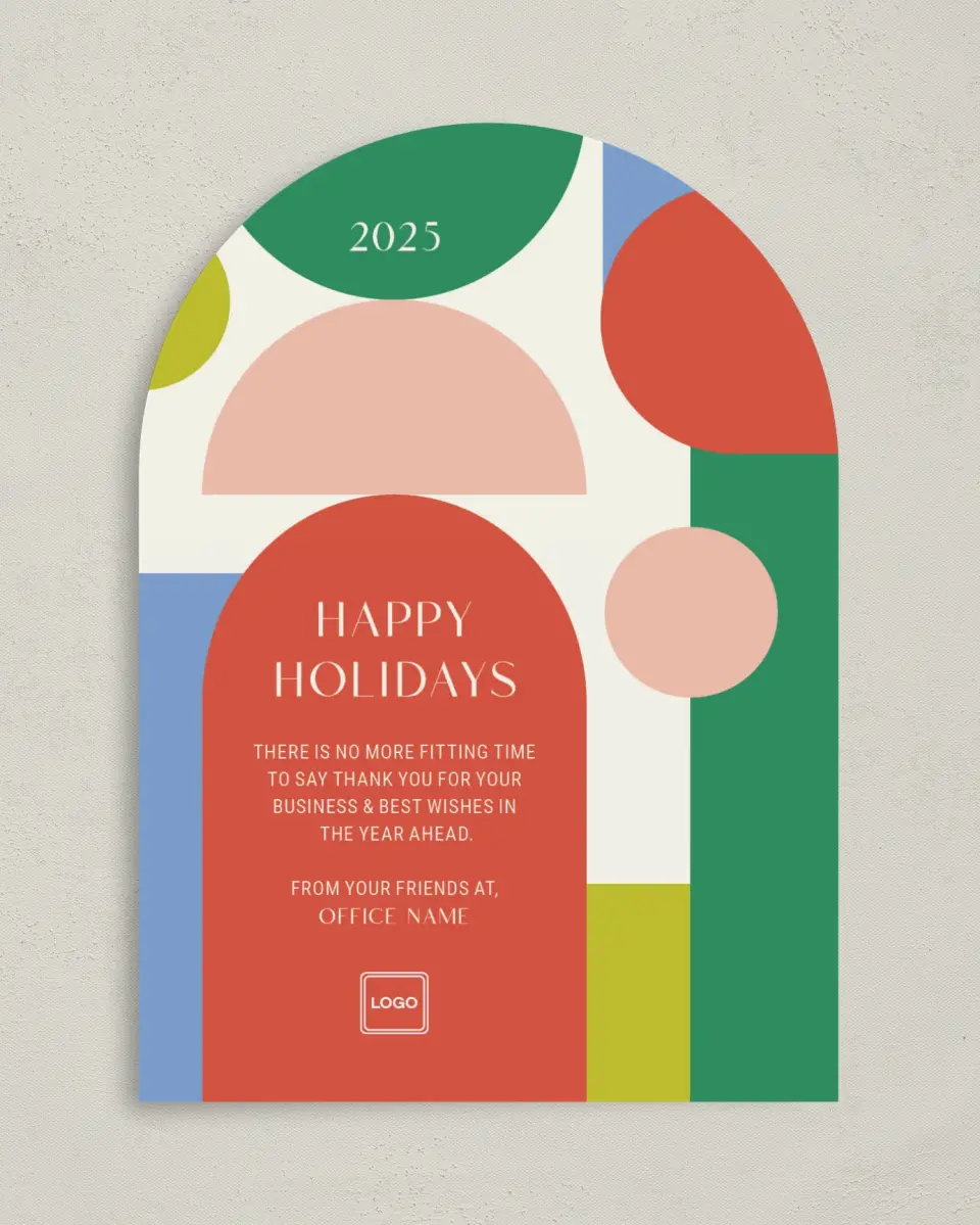 This is a 5" x 7" Christmas Card called Festive Fling printed in full color on Premium Smooth paper