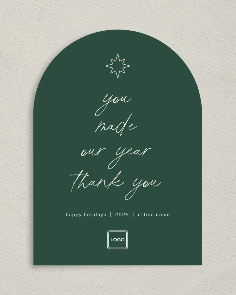 This is a 5" x 7" Christmas Card called Gratitude Greeting printed in full color on Premium Smooth paper