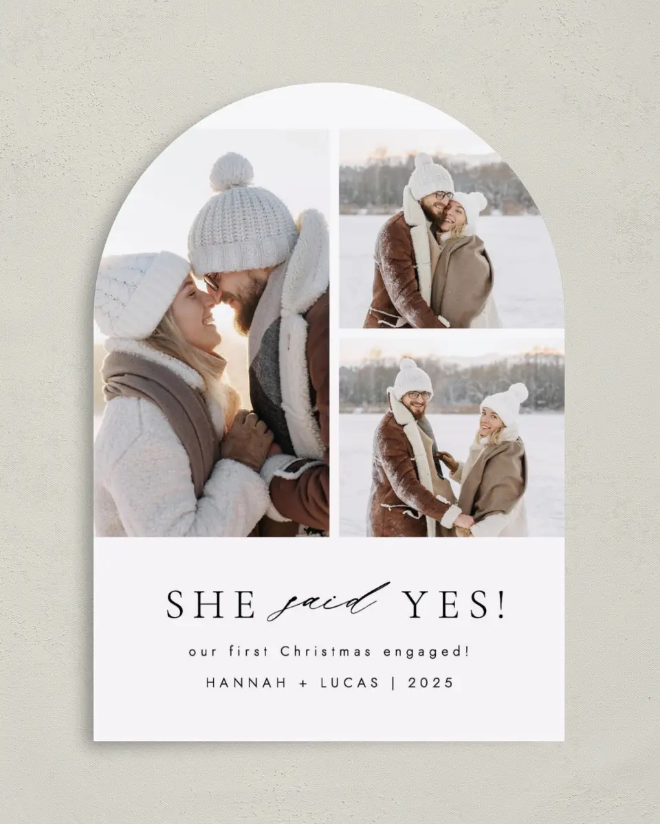 This is a 5" x 7" Christmas Card called Yes to Forever printed in full color on Premium Smooth paper