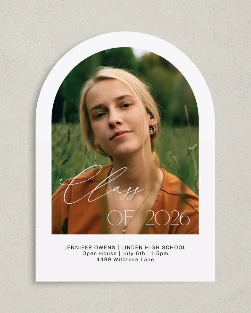 This is a 5" x 7" Graduation Announcement Card called Future Is Now printed in full color on Premium Smooth paper